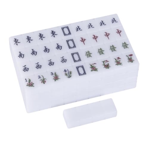 GAOJUNAN Mahjong Fliesen, Klassischer Chinesischer Mahjong for Den Haushalt, Hand-Mahjong, Mahjong, 144 Spielsteine ​​mit Box Chinesisches Mah Jong(36mm) von GAOJUNAN