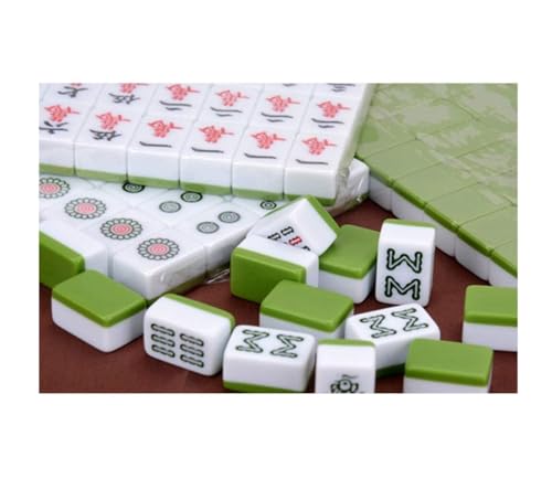 GAOJUNAN Mahjong Fliesen, Kleines 144 Mahjong-Stein-Set, Mahjong-Set, Versammlungs-Partyspiel, Traditionelles Spiel Mit Box Chinesisches Mah Jong(22MM) von GAOJUNAN