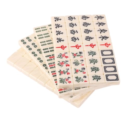 GAOJUNAN Mahjong Fliesen, Mah Jong Mahjong-Fliesen, Haushalt, Hand-Mahjong-Fliesen, Schlafsaal, Mahjong-Fliesen, Mahjong, 144 Blatt Chinesisches Mah Jong(White) von GAOJUNAN