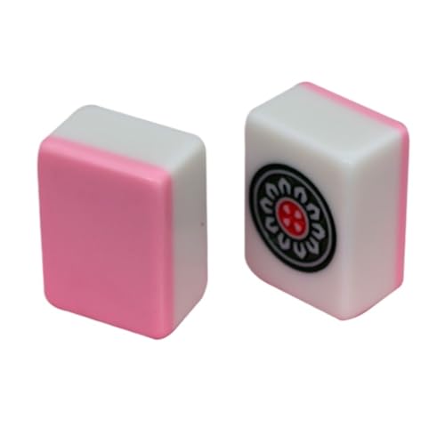 GAOJUNAN Mahjong Fliesen, Mah Jong Mahjong Fliesen Haushalt Hand Mahjong Fliesen Rosa Mahjong Dinner Festival Spiele 144 Fliesen Chinesisches Mah Jong(44mm) von GAOJUNAN