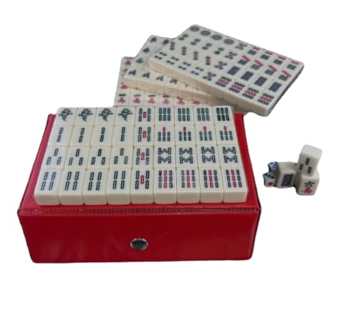 GAOJUNAN Mahjong Fliesen, MahJongg-Fliesen-Set, Chinesisches Mahjong-Set for Zuhause, Traditionelle Chinesische Version, Mahjong-Spielset Mit Box Chinesisches Mah Jong von GAOJUNAN