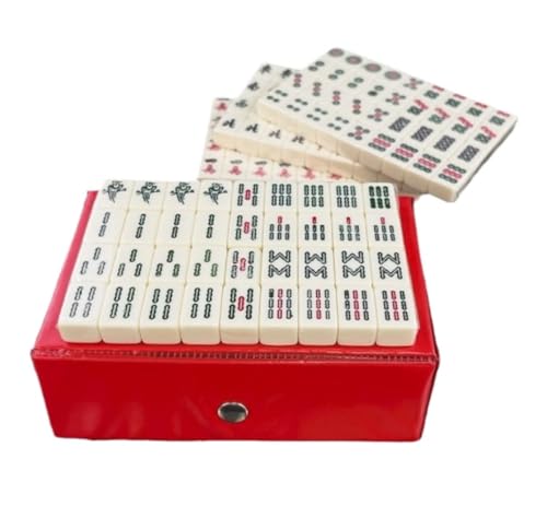 GAOJUNAN Mahjong Fliesen, Mahjong, Chinesischer Mahjong Mit 144 Gravierten Kacheln Und Box, Unterhaltung, Reisen, Haushalt, Hand-Mahjong Chinesisches Mah Jong von GAOJUNAN