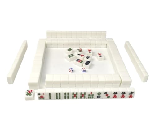 GAOJUNAN Mahjong Fliesen, Mahjong-Set, 144 Spielsteine, Spiele, Heimspiele, Chinesisch, Familie, Mah-Jong, Tischspiel, Chinesisch Chinesisches Mah Jong(White,26mm) von GAOJUNAN