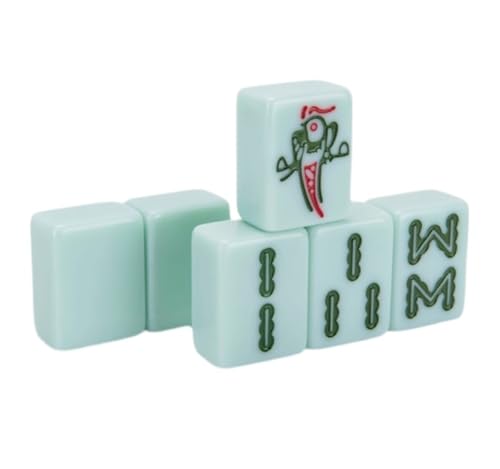 GAOJUNAN Mahjong Fliesen, Mahjong-Set, 144 Stück, Mit Mahjong-Aluminium-Box, Reise-Mah-Jongg, Familie, Freizeit, Mah-Jong Chinesisches Mah Jong(42mm) von GAOJUNAN