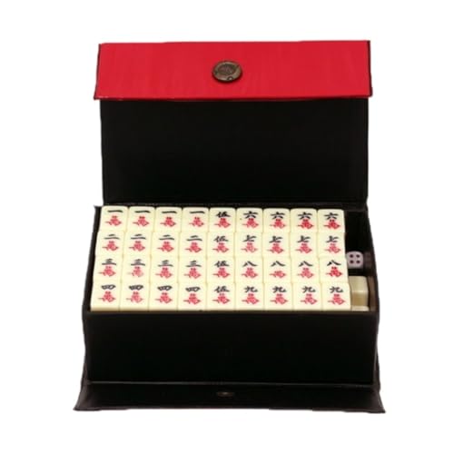 GAOJUNAN Mahjong Fliesen, Mahjong-Set, Chinesischer Mahjong, 144 Spielsteine, Reise-Mahjong Mit Aufbewahrungsbox, Chinesischer Mahjong Chinesisches Mah Jong von GAOJUNAN