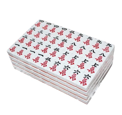 GAOJUNAN Mahjong Fliesen, Mahjong-Set, Chinesisches Mahjong, Nummerierte Spielsteine, Freizeit, Professionelles Chinesisches Mahjong, Mah-Jongg-Set Chinesisches Mah Jong(42mm 136 Sheets) von GAOJUNAN