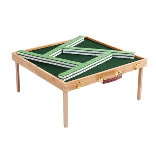 GAOJUNAN Mahjong Fliesen, Mahjong Set Sammeln Party Spiel Traditionelles Spiel Mit Reise Outdoor Tragbare Klapptisch Mahjong Chinesisches Mah Jong(Grün,26mm) von GAOJUNAN