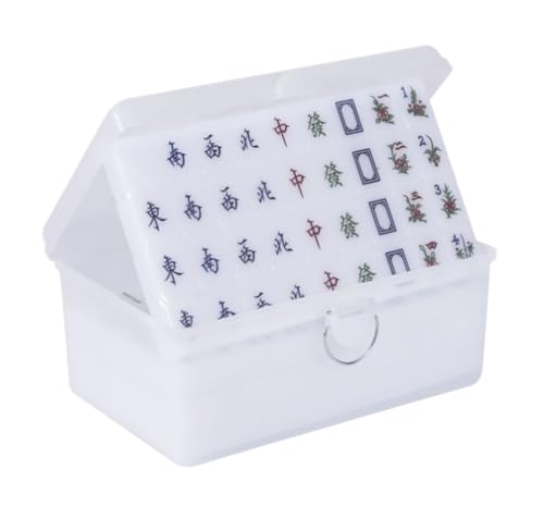 GAOJUNAN Mahjong Fliesen, Professionelles Chinesisches Mahjong-Set, Mah-Jongg-Set Mit Mahjong-Box, 144 Nummerierte Kacheln Chinesisches Mah Jong(White,36mm) von GAOJUNAN