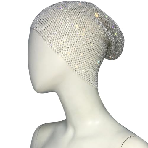 GAOSHA Funkelnder Turbanhut für Damen, Stirnband, voller Strass, Nachtclub, Party, Raves, Kostüm, Blingbling Head Wrap von GAOSHA