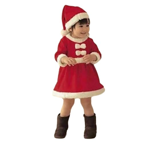 GAOSHA Weihnachtsmannanzug für Kinder, Jungen, Mädchen, Kleid/Oberteil + Hose, Weihnachtsmann-Kostüm, Weihnachtsfeier, Cosplay, Requisiten von GAOSHA