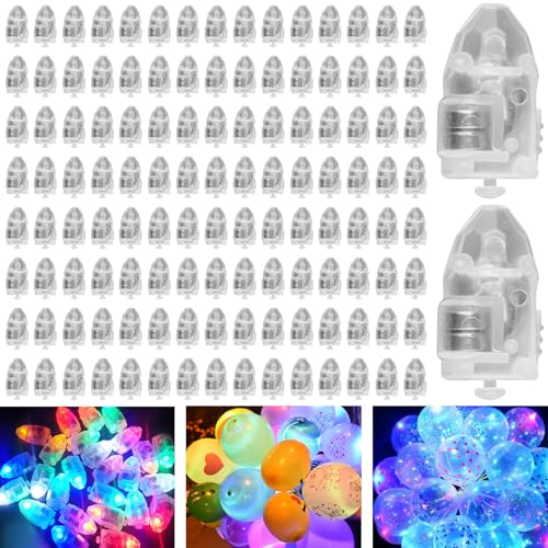 120 Stück LED Ballons Lichter: Mini LED Luftballons Lichter Superbright Bunte Ballonlichter Blinkende Licht für Papierlaterne Hochzeit Neujahr Geburtstag Halloween Weihnachten Party Dekoration von GAOUTO