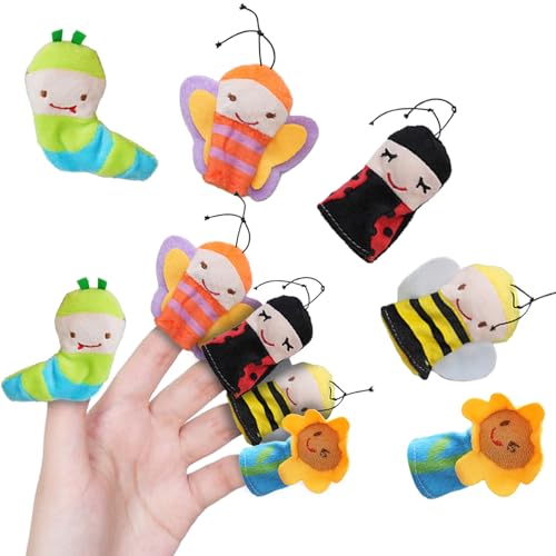 5 Stück Fingerpuppen,Fingerpuppen für Kinder,Fingerpuppen Tiere Set,Fingerpuppen für Kinder Weihnachten,Fingerpuppen Spielzeug Kleine Tier Fingerpuppe für Geburtstag Kinder Taufe Babyparty von GAOWJJC