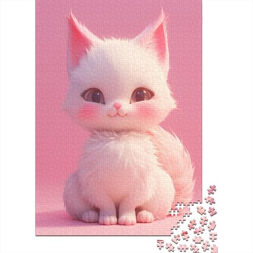 3D Cute Little Cat 1000-teiliges Puzzle Lernspiel Spielzeug Geschenk Puzzle 1000 Teile Holzpuzzles Heim Dekoration Erwachsene Und Kinder Ab 14 Jahren 1000pcs (75x50cm) von GAOYUCHUN