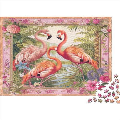 A Flamingo 300-teiliges Puzzle Für Erwachsene Kinder Geschicklichkeitsspiel Für Die Ganze Familie Puzzle Für Erwachsene Und Kinder Ab 14 Jahren 300pcs (40x28cm) von GAOYUCHUN