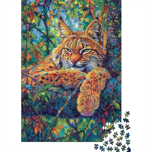 A Lynx Puzzle 300 Teile Für Erwachsene Puzzles Geschicklichkeitsspiel Für Die Ganze Familie Puzzle Für Erwachsene Und Kinder Ab 14 Jahren 300pcs (40x28cm) von GAOYUCHUN