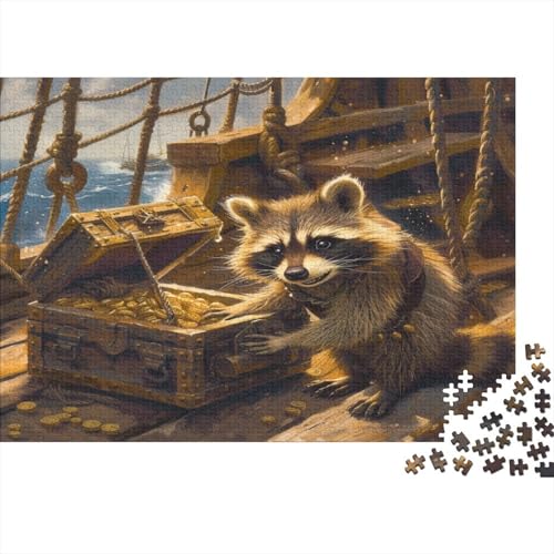 A Racoon 1000 Teile Puzzle Spiele Entspannung und Intelligenz Einfaches klassisches Puzzle Jigsaw Puzzle für Erwachsene und Kinder 1000 Stück (75 x 50 cm) von GAOYUCHUN