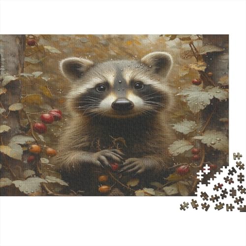 A Racoon Puzzle 1000 Teile Puzzle Lernspiele Puzzle Holzpuzzle Jigsaw Puzzle für Erwachsene und Kinder 1000 Stück (75 x 50 cm) von GAOYUCHUN