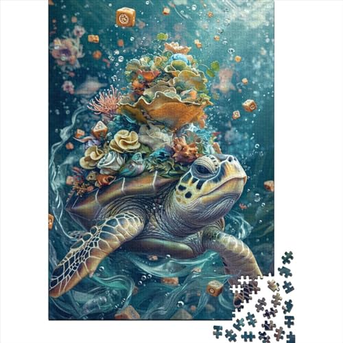 A Sea Turtle Puzzle 300 Teile Für Erwachsene Puzzles Geschicklichkeitsspiel Für Die Ganze Familie Für Erwachsene Und Kinder Ab 12 Jahren 300pcs (40x28cm) von GAOYUCHUN