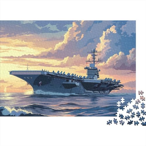 Aircraft Carrier 300 Teile Puzzle Für Erwachsene Geschicklichkeitsspiel Für Die Ganze Familie Puzzle Für Erwachsene Und Kinder Ab 14 Jahren 300pcs (40x28cm) von GAOYUCHUN