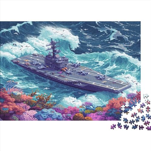 Aircraft Carrier Puzzle 300 Teile Für Erwachsene Puzzles Geschicklichkeitsspiel Für Die Ganze Familie Puzzle Für Erwachsene Und Kinder Ab 14 Jahren 300pcs (40x28cm) von GAOYUCHUN