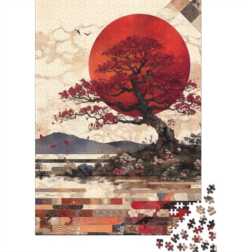 Ancient Bonsai Tree Puzzle 1000 Teile Abbauen Familien Holzpuzzle Erwachsene Stressabbau-Spielzeug Erwachsene Und Kinder Ab 14 Jahren 1000pcs (75x50cm) von GAOYUCHUN