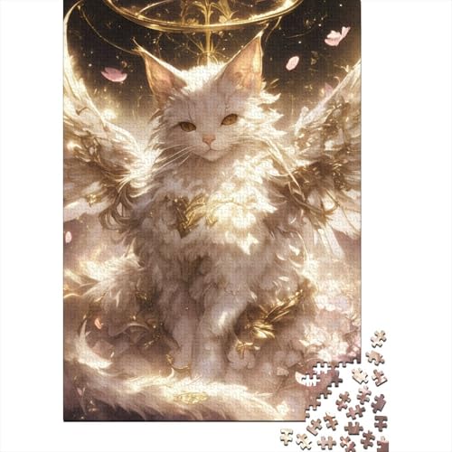 Angel Cat Puzzle 1000 Teile Erwachsene Lernspiel Spielzeug Geschenk Holzpuzzles Für Erwachsene Und Kinder Ab 12 Jahren 1000pcs (75x50cm) von GAOYUCHUN