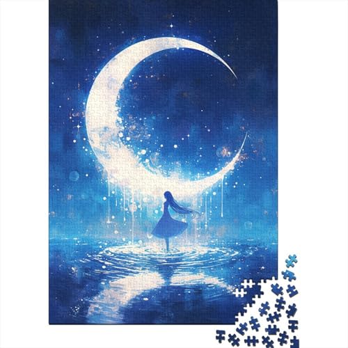 Angel in The Moonlight Puzzle 1000 Teile Stressabbau-Spielzeug Holzpuzzle Erwachsene Herausforderung Für Erwachsene Und Kinder Ab 12 Jahren 1000pcs (75x50cm) von GAOYUCHUN