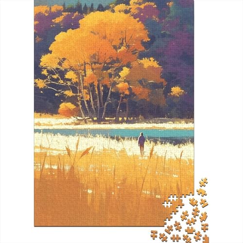 Autumn Scene Puzzle 1000 Teile Erwachsene Abbauen Familien Holzpuzzle Erwachsene Schwieriges Für Erwachsene Und Kinder Ab 12 Jahren 1000pcs (75x50cm) von GAOYUCHUN