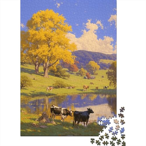 Autumn Scenery Puzzle 1000 Teile Erwachsene Lernspiel Spielzeug Geschenk Holzpuzzle Erwachsene Für Erwachsene Und Kinder 1000pcs (75x50cm) von GAOYUCHUN