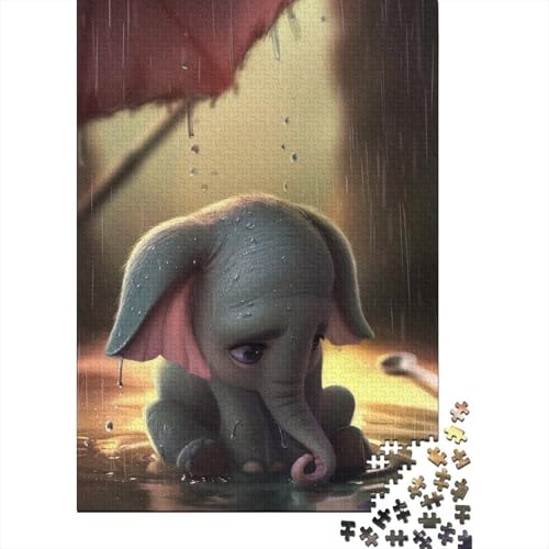 Baby Elephant 1000 Teile Puzzle Dekoration Für Zuhause Zur Stressabbau Puzzle Puzzle Für Erwachsene Und Kinder 1000 Teile (75 x 50 cm) von GAOYUCHUN