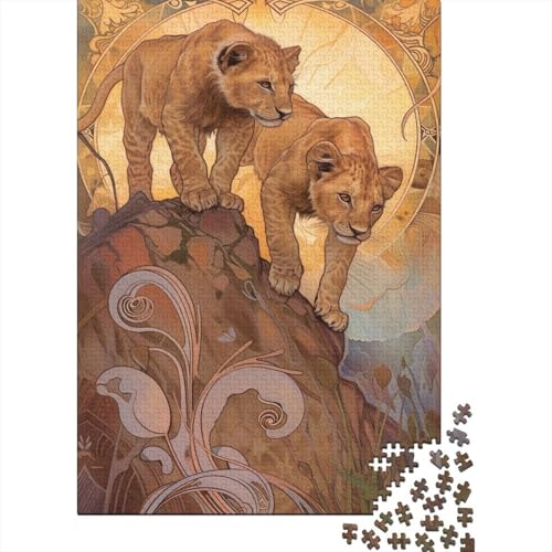 Baby Lions Puzzle 1000 Teile Für Erwachsene Puzzles Brain Challenge Spielen Character Puzzles Spiel Puzzle Für Erwachsene Und Kinder Ab 14 Jahren 1000pcs (75x50cm) von GAOYUCHUN