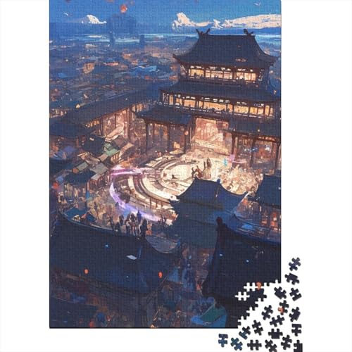 Beautiful Ancient Chinese City 1000 Teile Puzzles Lernspiel Spielzeug Geschenk Puzzle 1000 Teile Puzzles Heim Dekoration Stressabbau-Spielzeug Für Erwachsene Und Kinder Ab 12 Jahren 1000pcs (75x50cm) von GAOYUCHUN