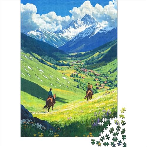 Beautiful Blue Sky Field 1000 Teile Puzzles Lernspiel Spielzeug Geschenk Puzzle 1000 Teile Holzpuzzles Heim Dekoration Erwachsene Und Kinder Ab 14 Jahren 1000pcs (75x50cm) von GAOYUCHUN