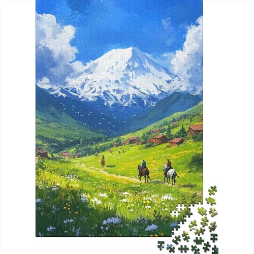 Beautiful Blue Sky Field 1000 Teile Puzzles Lernspiel Spielzeug Geschenk Puzzle 1000 Teile Puzzles Heim Dekoration Stressabbau-Spielzeug Für Erwachsene Und Kinder Ab 12 Jahren 1000pcs (75x50cm) von GAOYUCHUN