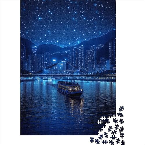 Beautiful City Port 1000 Teile Puzzles Lernspiel Spielzeug Geschenk Puzzle 1000 Teile Puzzles Heim Dekoration Stressabbau-Spielzeug Für Erwachsene Und Kinder Ab 12 Jahren 1000pcs (75x50cm) von GAOYUCHUN