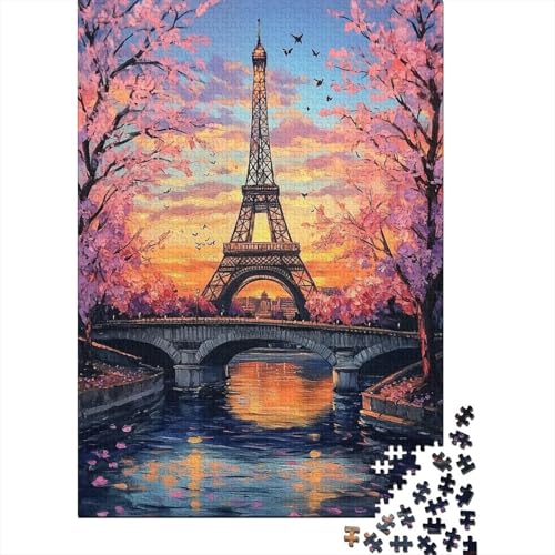 Beautiful Eiffel Tower Puzzle 1000 Teile UnregelmaBige Einzigartige Holzpuzzle Erwachsene Herausforderung Für Erwachsene Und Kinder Ab 12 Jahren 300pcs (40x28cm) von GAOYUCHUN