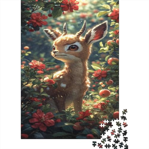 Beautiful Gazelle Puzzle 1000 Teile Für Erwachsene Puzzles Geschicklichkeitsspiel Für Die Ganze Familie Für Erwachsene Und Kinder Ab 12 Jahren 1000pcs (75x50cm) von GAOYUCHUN