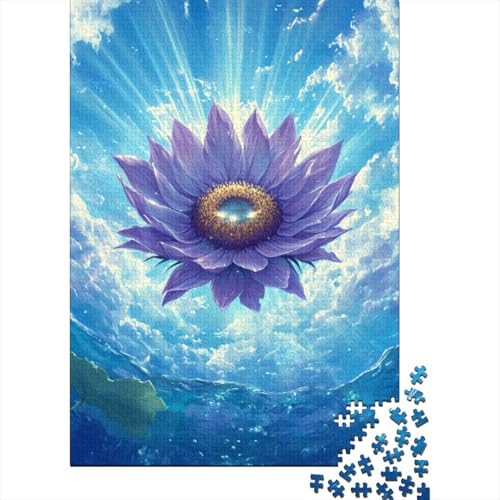 Beautiful Purple Sunflowe Puzzle 1000 Teile Erwachsene Lernspiel Spielzeug Geschenk Holzpuzzle Erwachsene Für Erwachsene Und Kinder 1000pcs (75x50cm) von GAOYUCHUN