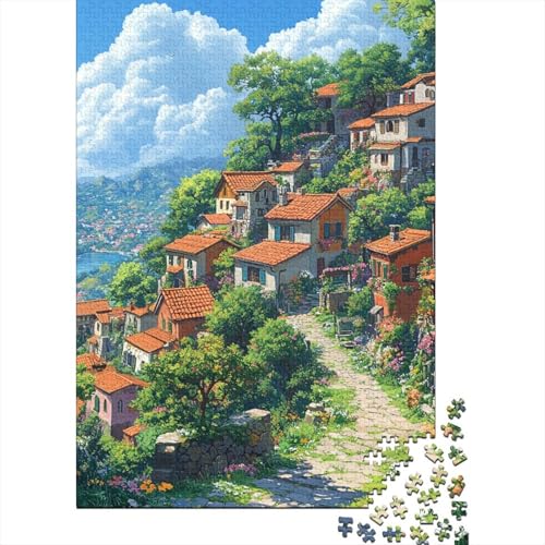 Beautiful Village Nestled 1000 Teile Puzzles Geschenkideen Holzpuzzle Erwachsene Abbauen Familien Für Erwachsene Und Kinder Ab 12 Jahren 1000pcs (75x50cm) von GAOYUCHUN