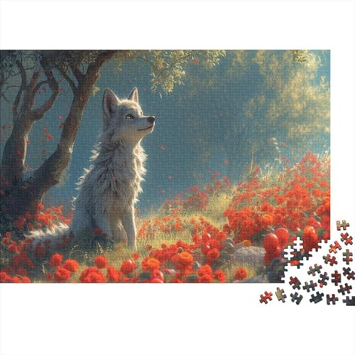 Beautiful Wolf Puppy 500-teiliges Puzzle Für Erwachsene Kinder Geschicklichkeitsspiel Für Die Ganze Familie Für Erwachsene Und Kinder Ab 12 Jahren 500pcs (52x38cm) von GAOYUCHUN