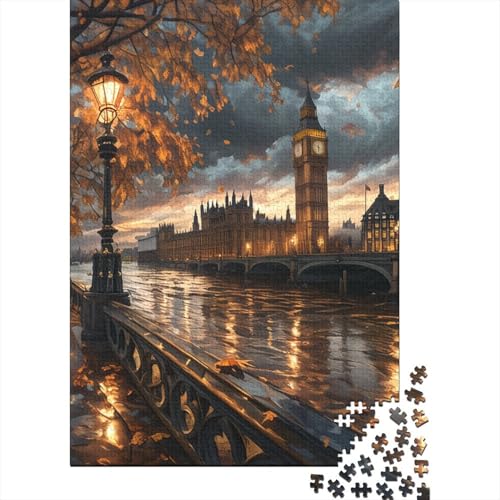 Big Ben in London 1000 Teile Puzzlespie UnregelmaBige Einzigartige Puzzle 1000 Teile Holzpuzzles Heim Dekoration Erwachsene Und Kinder Ab 14 Jahren 1000pcs (75x50cm) von GAOYUCHUN