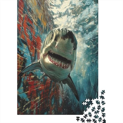 Big Shark 1000 Teile Puzzle Für Erwachsene Geschenke Für Frauen Puzzle Für Erwachsene Und Kinder Ab 14 Jahren 1000pcs (75x50cm) von GAOYUCHUN