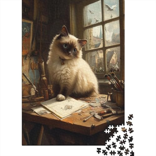 Birman Puzzle 1000 Teile Erwachsene Lernspiel Spielzeug Geschenk Holzpuzzle Erwachsene Für Erwachsene Und Kinder 1000pcs (75x50cm) von GAOYUCHUN