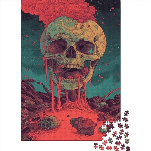 Bloody Skull 300 Stück Puzzles Lernspiel Spielzeug Geschenk Geschicklichkeitsspiel Für Die Ganze Familie Puzzle Für Erwachsene Und Kinder Ab 14 Jahren 300pcs (40x28cm) von GAOYUCHUN