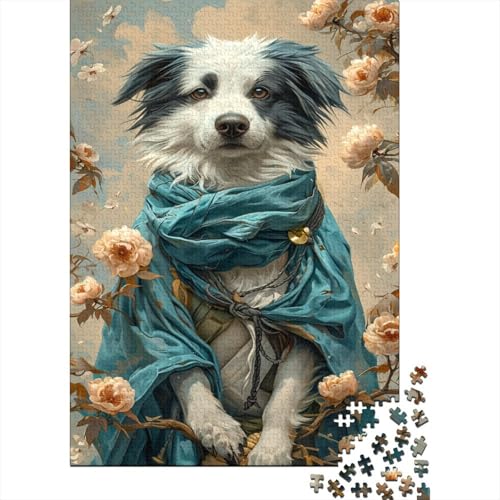 Border Collie 500 Teile Puzzle Für Erwachsene Geschicklichkeitsspiel Für Die Ganze Familie Puzzle Für Erwachsene Und Kinder Ab 14 Jahren 500pcs (52x38cm) von GAOYUCHUN