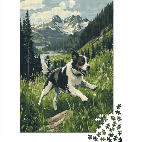 Border Collie Puzzle 1000 Teile Herausforderung Holzpuzzle Erwachsene Heim Dekoration Für Erwachsene Und Kinder Ab 12 Jahren 1000pcs (75x50cm) von GAOYUCHUN