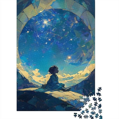 Boy Under The Stars 1000-teiliges Puzzle Lernspiel Spielzeug Geschenk Puzzle 1000 Teile Puzzles Heim Dekoration Für Erwachsene Und Kinder Ab 12 Jahren 1000pcs (75x50cm) von GAOYUCHUN