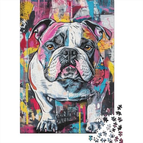 Bulldog 1000 Teile Puzzles Lernspiel Spielzeug Geschenk Puzzle 1000 Teile Puzzles Heim Dekoration Stressabbau-Spielzeug Für Erwachsene Und Kinder Ab 12 Jahren 1000pcs (75x50cm) von GAOYUCHUN