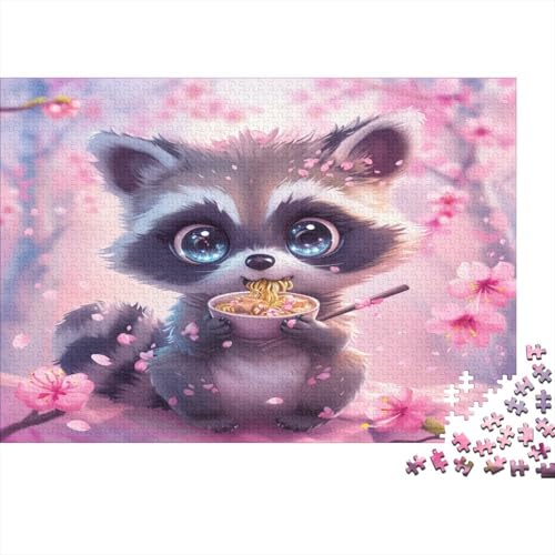 Cartoon Raccoon Puzzle 500 Teile Für Erwachsene Firmenfeier Holzpuzzle Familie Oder Kinder Puzzle 500 Teile (52 x 38 cm) von GAOYUCHUN