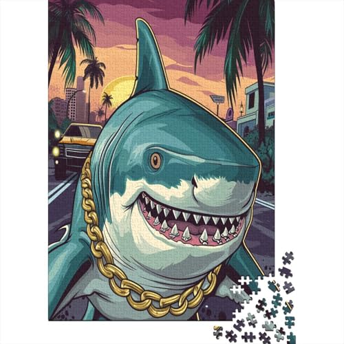 Cartoon Shark Puzzle 1000 Teile Für Erwachsene Puzzles Brain Challenge Spielen Character Puzzles Spiel Für Erwachsene Und Kinder Ab 12 Jahren 1000pcs (75x50cm) von GAOYUCHUN